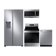 Find kitchen suites from top brands at sears. Shop Samsung Side By Side Refrigerator Electric Range Suite In Stainless Steel At Lowes Com