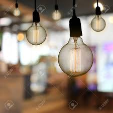 Vintage Lamp Or Modern Light Bulb Hang On Ceiling In The Restaurant Concept Stock Photo Picture And Royalty Free Image Image 91369199