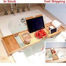 Due to natural characteristics of teak, tone and graining will vary. Extendable Bamboo Bathtub Tray Caddy Wooden Bath Organizer Rack Bathroom Book Wine Tablet Holder Reading Shelf Bath Tray Bathtub Trays Aliexpress
