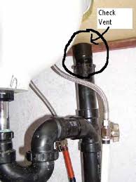 Suddenly the side of my kitchen sink that contains the garbage disposal won't drain. Plumbing Check Vent Under Counter Sink Mobile Home Repair