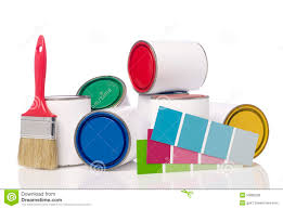 Paint Cans Paint Brush And Color Chart Stock Photo Image