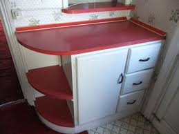 These Retro Kitchen Cabinets And Formica Worktops In White And Red Currently For Sale On Preloved Just Shout Out 1950s Kitchen Cabinets For Sale Diy Kitchen Decor Red Kitchen Cabinets