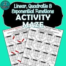 This File Includes 1 Maze For Where Students Will Determine If The Table Provided Models A Linear Quadratic Or E Quadratics Exponential Exponential Functions