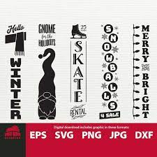 Christmas Porch Sign Svg Bundle 4 Vertical Christmas Sign Etsy In 2021 Porch Signs Christmas Porch Christmas Signs
