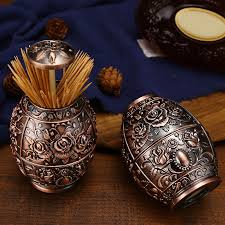 Thee Push Style Retro Bronze Automatic Toothpick Holder Container Talkingbread Co Il Blue antique car toothpick holder, ceramic glazed match holder, made in japan glazed pottery toothpick holder, model t car collector.