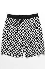 Black And White Checkered Shorts Men S Checkered Print Shorts Drawstring Shorts Latest Trends Short Outfits