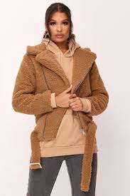 Quiz teddy button front coat. Camel Teddy Borg Aviator Jacket From I Saw It First On 21 Buttons