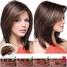 Pinning your hair like this can help to show off the color changes in your short ombre hairstyle. Women Medium Wig Hair Straight Pixie Bob Haircut Ombre Brown Natural Hairpiece Le Shopee Philippines