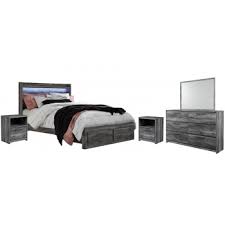 【bed sets contents】:this 3 piece collection set includes the bed, dresser and mirror. Baystorm Queen Panel Bed With 2 Storage Drawers With Mirrored Dresser And 2 Nightstands B221 B1 B5 91 2 Bedroom Groups Miracle Furniture Fl