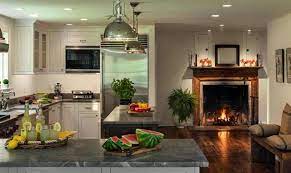 Concrete fireplace fireplace design fireplace wall fireplace seating fireplace ideas hanging fireplace fireplace candles fireplace bookshelves #projectfamjam kitchen reveal | hunted interior. 25 Fabulous Kitchens Showcasing Warm And Cozy Fireplaces