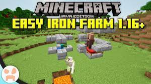 Hey guys, in this video i show you how to make a very easy iron farm.design by: Easy Iron Farm Tutorial Early Mid Game Minecraft Java 1 16 Youtube