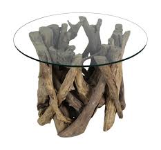 After the top is done, building the rest of the table couldn't be easier. Coffee Table Round With Glass Pane Teak Root Coffee Side Tables Henk Schram Meubelen