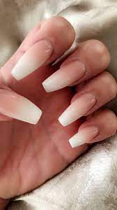 Vegas Ready Nails French Hombre Coffin Vegas Nails French Fade Nails White Tip Nails