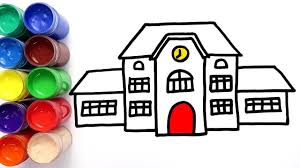 Jual pergi sekolah kab bandung aqila putra tokopedia. Cara Menggambar Dan Mewarnai Gedung Sekolah Dengan Car Air Youtube