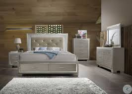 The fancier, the better for a glam aesthetic! Glamour Champagne Platform Storage Bedroom Set From Elements Furniture Coleman Furniture