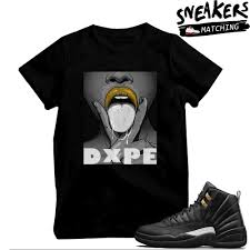Match Air Jordan 12 The Master Dxpe 12 S Black T Shirt