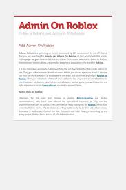 Admin On Roblox Roblox Roblox Roblox Admin