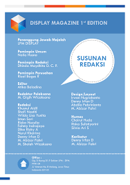 Susunan Redaksi Display 1st Edition Desain