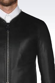 Emporio Armani Men Light Leather Jacket Full Zip Blouson In Napa Lambskin Emporio Armani Official Online Store Leather Jacket Armani Men Emporio Armani
