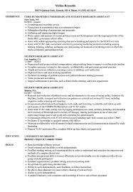 Student Research Assistant Resume Samples Velvet Jobs
