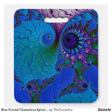 Blue Fractal Chameleon Spiral Abstract Art Seat Cushion Zazzle Com Geometric Artwork Abstract Abstract Art
