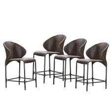 Functional low level stools are also available in a variety of. Noble House Oyster Bay Wicker Outdoor Bar Stool 4 Pack 2747 The Home Depot