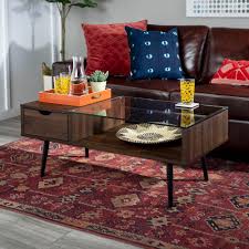 Walker Edison Furniture Company Mid Century Modern Wood And Glass Coffee Table D In 2020 Coffee Table Living Room Modern Mid Century Modern Coffee Table Coffee Table