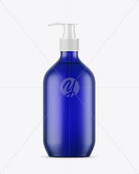 Frost Blue Liquid Soap Bottle With Pump Mockup In Bottle Mockups On Yellow Images Object Mockups