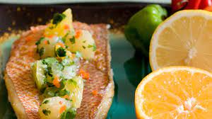 Maya Citrus Salsa With Red Snapper Recipe Recipe Snapper Recipes Red Snapper Recipes Red Snapper