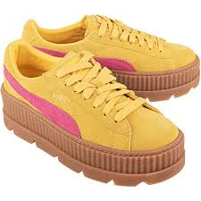 Black And Yellow Puma Shoes Fenty X Puma By Rihanna Cleated Creeper Suede Yellow Plateau Suede 159 Liked On Polyvore Featur Sneakers Men Fashion Sneakers Fashion Creepers Shoes