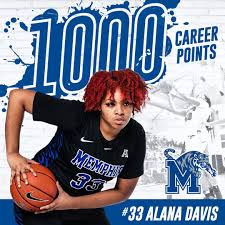 Congratulations to Alana Davis! Her 11 point performance today brings her  to 1,009 points as a Memphis Tiger!
