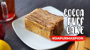 4 butir telur 100 gram gula halus, ayak 100 gram tepung terigu protein sedang, ayak 15 gram cokelat bubuk, ayak 50 gram butter, lelehkan 1 sdt emulsifer (sp) cara membuat sponge cake: Resep Cocoa Puff Cake Kukus Anti Gagal Dengan Maspion Pancaguna Colan Logam Jawa Maspion