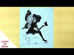 Pencil Drawing Of A Girl Sitting On A Mushroom How To Draw Fairy Girl Youtube Fairy sitting on a mushroom.