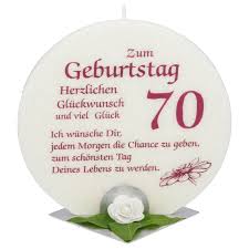 Jubilaumskerze Zum Geburtstag 70 Jahre Mit Spruch Kerzen Zum Bestpr 19 00