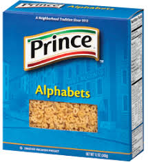 This gallo pasta in the shape of letters is ideal for children to enjoy eating. Prince Alphabets