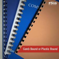 Types Of Book Binding Comb Bound Or Plastic Bound Book Binding Types Of Books Binding