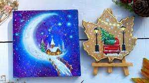 Santa, holiday phrases, christmas trees, snowy scenes, reindeer, gifts, & more Easy Christmas Gift Ideas Diy Painting And Card Ideas Youtube