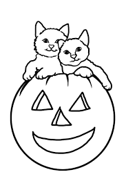 Dzieciaki uwielbiają kotki, dlatego też przedstawiamy poniżej parę kolorowanek do druku, które przedstawiają milutki kotki. Kolorowanka Kotki I Usmiechnieta Dynia Do Druku I Online