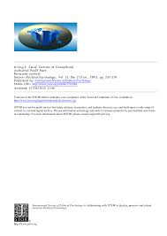 Pdf Irving L Janis Victims Of Groupthink