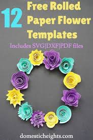 12 Free Rolled Flower Svg Templates Paper Flower Template 3d Paper Flowers Free Paper Flower Templates