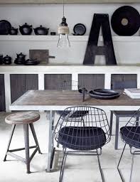 Black And White Kitchen With Industrial Stool And Chairs In 2020 Kitchen Room Design Kitchen Interior Kitchen Inspirations