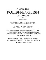 A Learner S Polish English Dictionary Endlezz Com