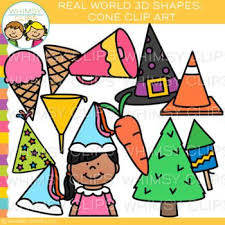 Black And White 3d Shapes Clip Art Real Life Objects 3d Cone Clip Art Shape Clip Art Clip Art Art Bundle Whimsy