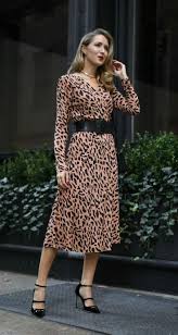 Dinner Party Outfit Long Sleeve Leopard Print Wrap Dress Black Statement Waist Belt Gold Choker Dv Leopard Print Wrap Dress Printed Wrap Dresses Dresses