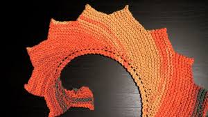 Knook (knitting with a crochet hook): How To Knook A Dragon Tail Shawl Katia Belice For Lefties Youtube