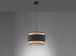 Weitere ideen zu esstischlampe, lampe, hängeleuchte. Led Pendelleuchte Dimmbar Korbgeflecht Lampenschirm 30cm Rattan Stoff Schwarz