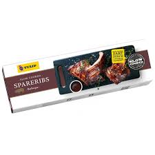 In a medium bowl, stir together the tomato sauce, brown sugar, vinegar, lemon juice, and worcestershire sauce. Spareribs Barbeque Slow Cooked 550 G