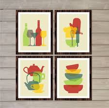 Scandinavian Retro Kitchen Printable Wall Art Colorful Tea Etsy Kitchen Wall Art Vintage Kitchen Wall Print Kitchen Decor Gifts
