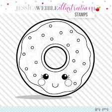 Ausmalbilder fuer kinder mit lustigen lutschern, bonbons, eiscreme, donuts, muffen oder kuchen. Kawaii Donut Stamp Jw Illustrations Malvorlagen Ausmalbilder Vorlagen