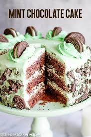 If You Love Chocolate And Mint You Ll Swoon For This Three Layer Mint Chocolate Cake With Homemade Butterc Mint Chocolate Cake Mint Cake Chocolate Cake Recipe